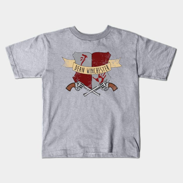 Crest of Dean Winchester Kids T-Shirt by elfpunk